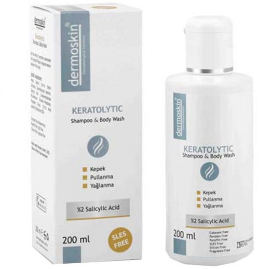 Keratolytic Shampoo Body Wash | Kepek &Ouml;nleyici Şampuan | Sa&ccedil; ve V&uuml;cut Şampuanı | Sa&ccedil; Bakımı | 200 ml